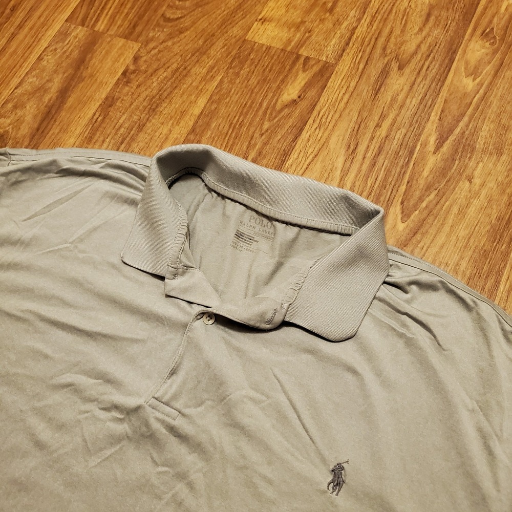 Polo Ralph Lauren Polo Shirt‎ Men 3XB Gray Stretch Performance Preppy